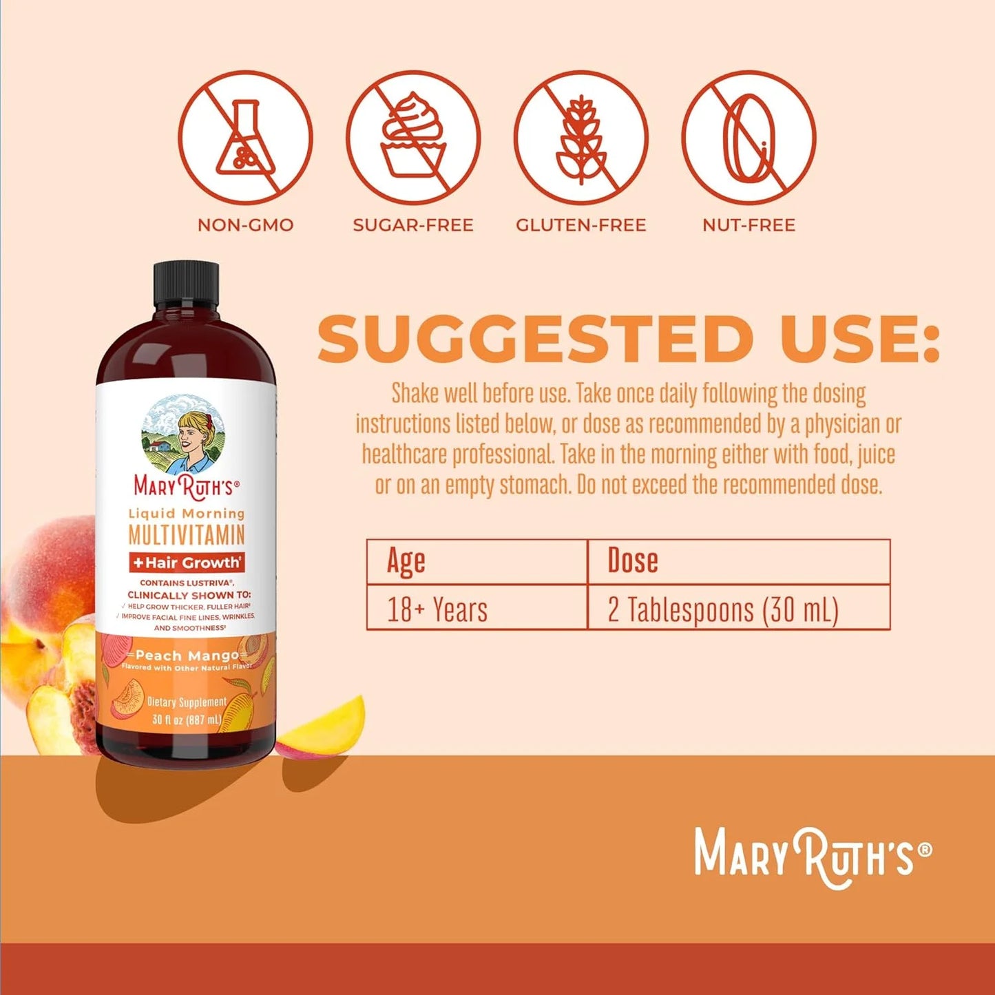Multivitamina Líquida de MaryRuths Hair Growth