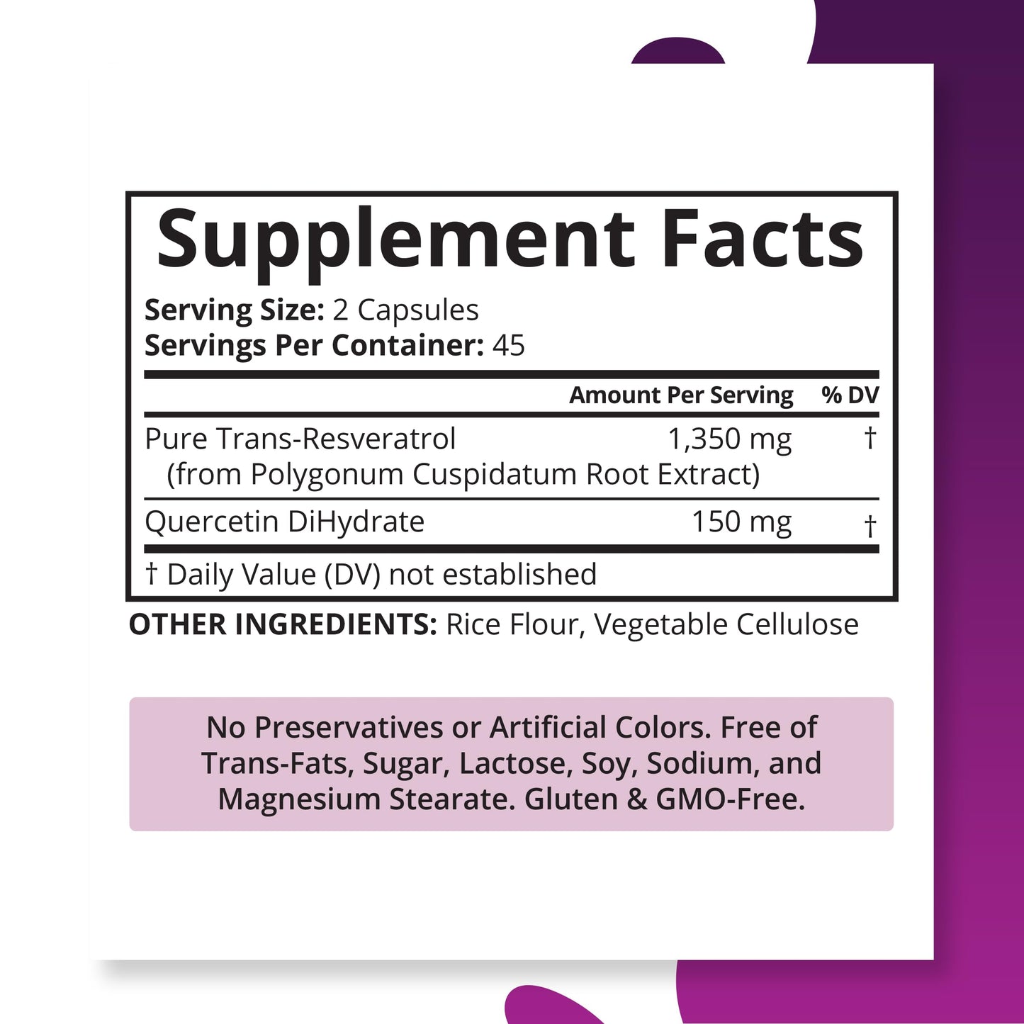 Trans-Resveratrol Purity Labs