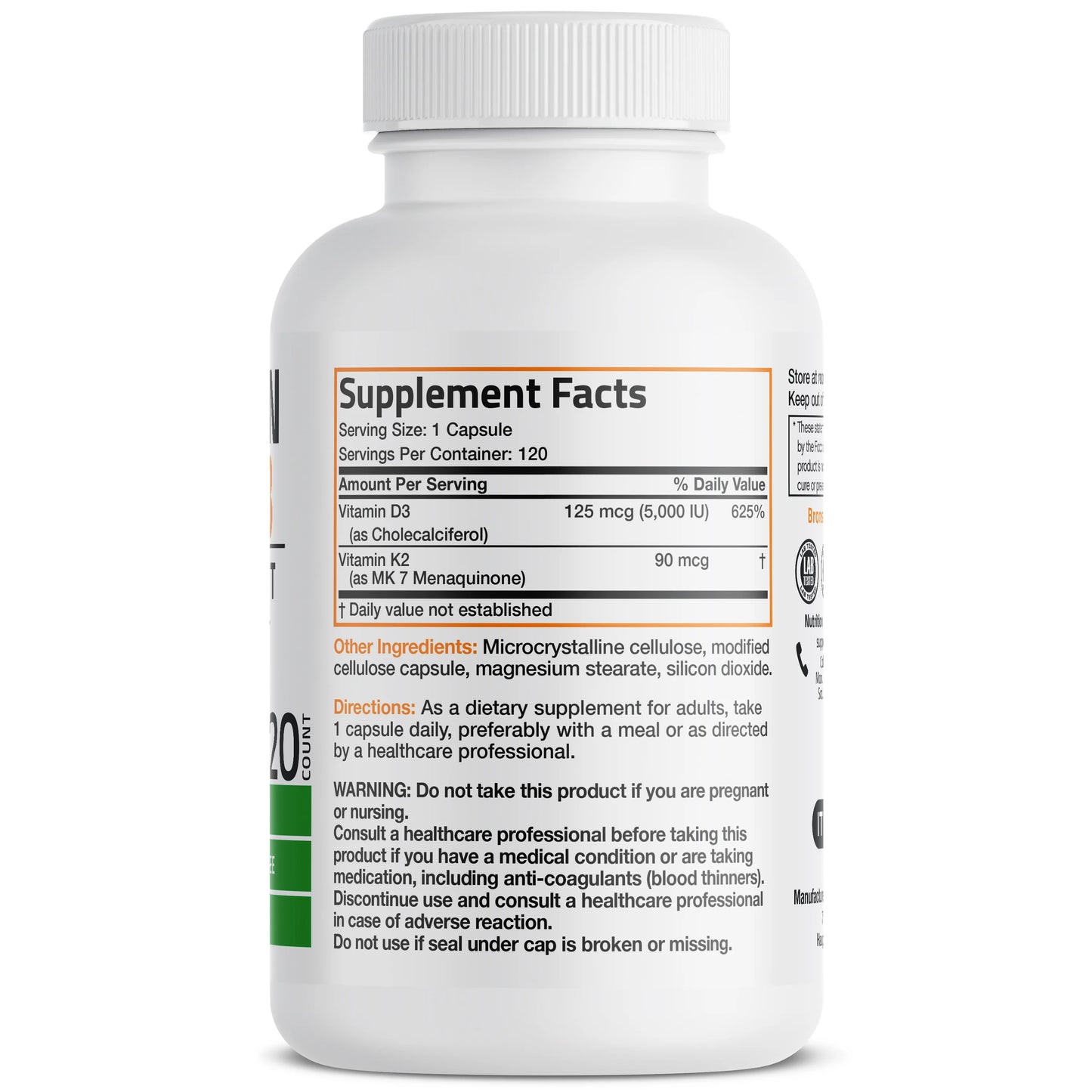 Vitamina K2 MK-7 más vitamina D3