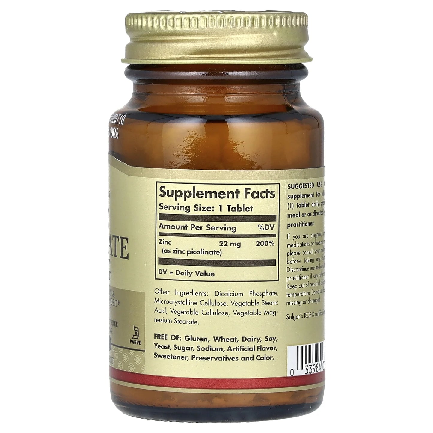 Picolinato de Zinc 22 mg SOLGAR