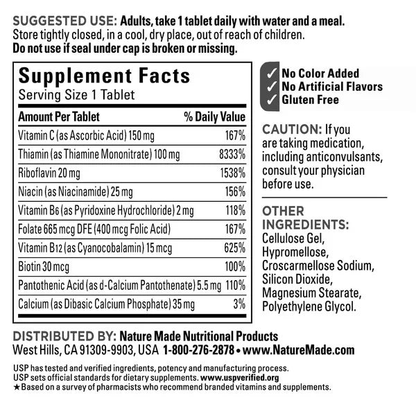 Super B-Complex con vitamina C s Nature Made