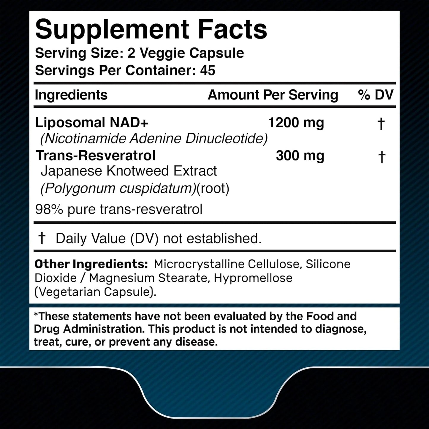 NAD liposomal + Resveratrol 1500 mg – 90 cápsulas