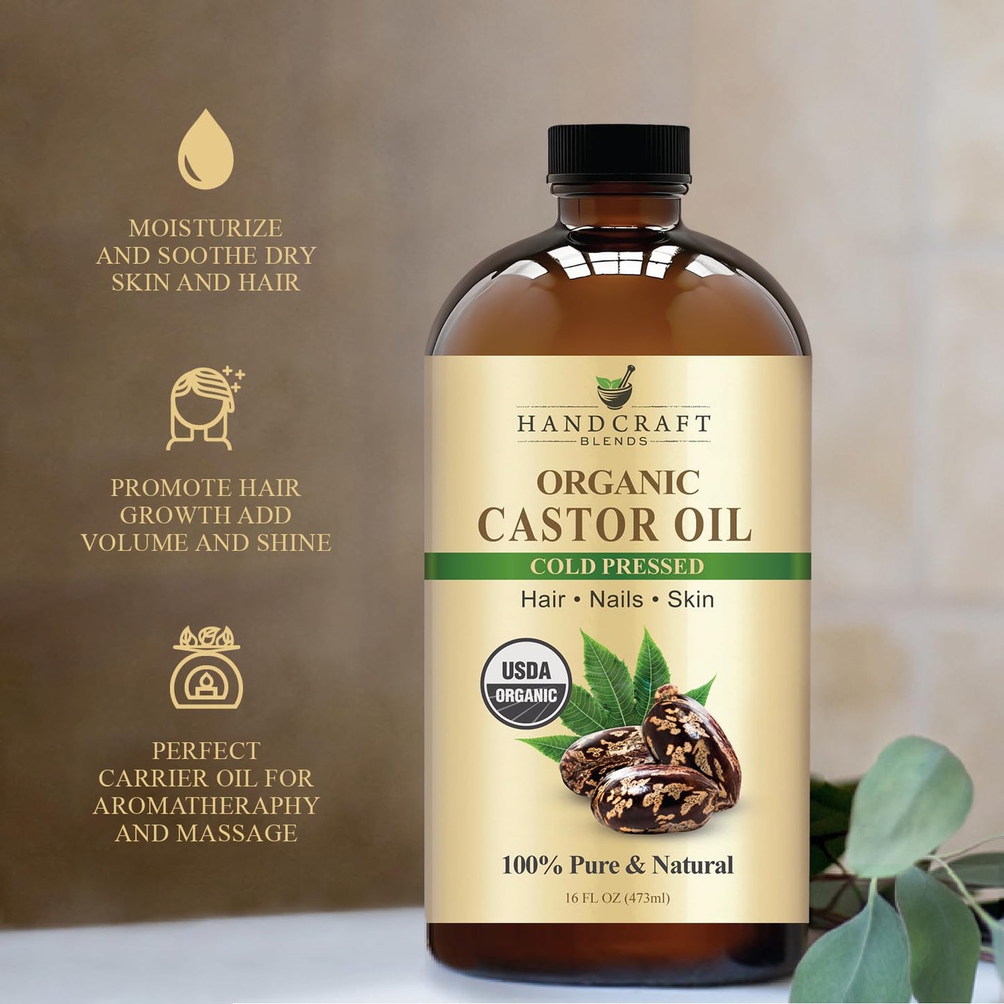 Aceite de ricino orgánico artesanal