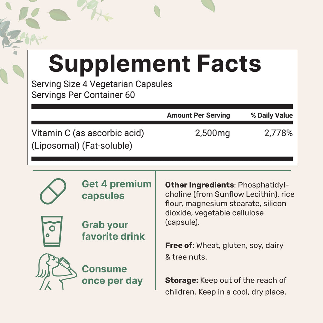 Vitamina C pura de 2000 mg