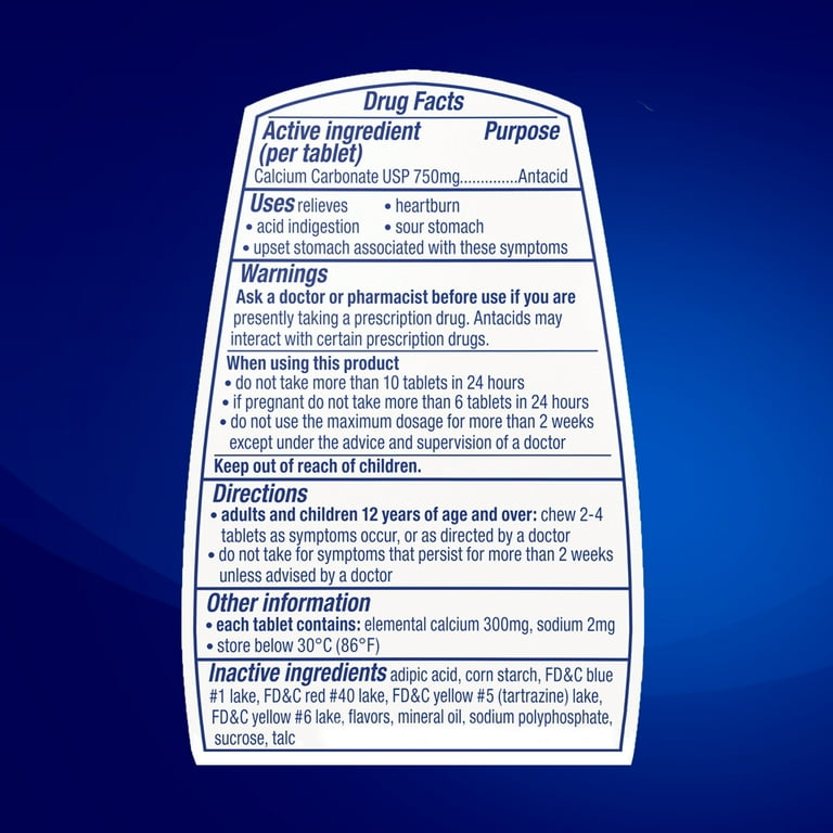 Tums Tabletas Antiácidas Masticables Extra Fuertes para Aliviar la Acidez Estomacal