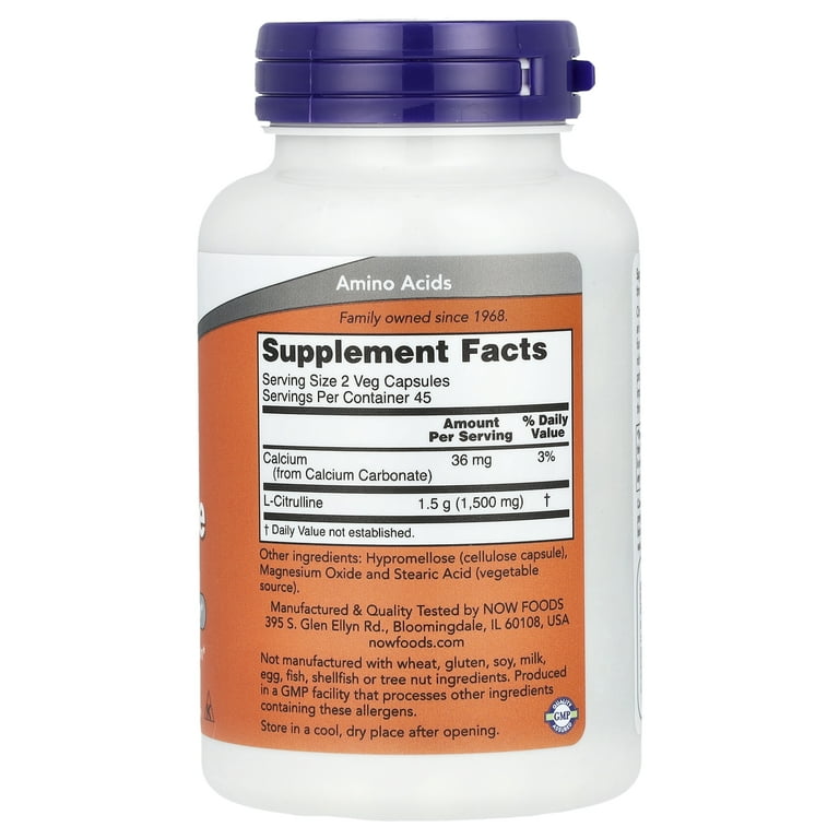 L-citrulina 750 mg now