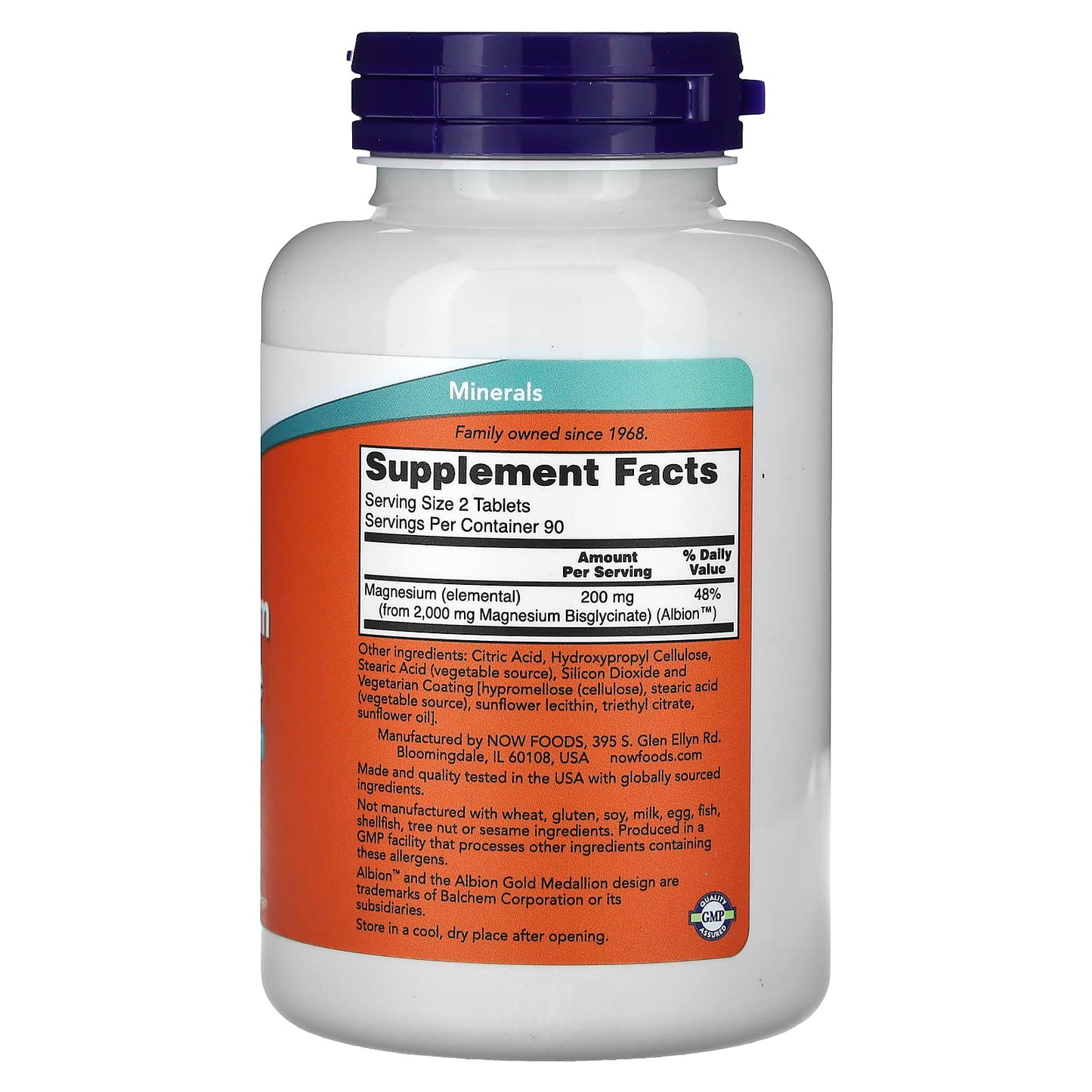 Glicinato de Magnesio, 200 mg