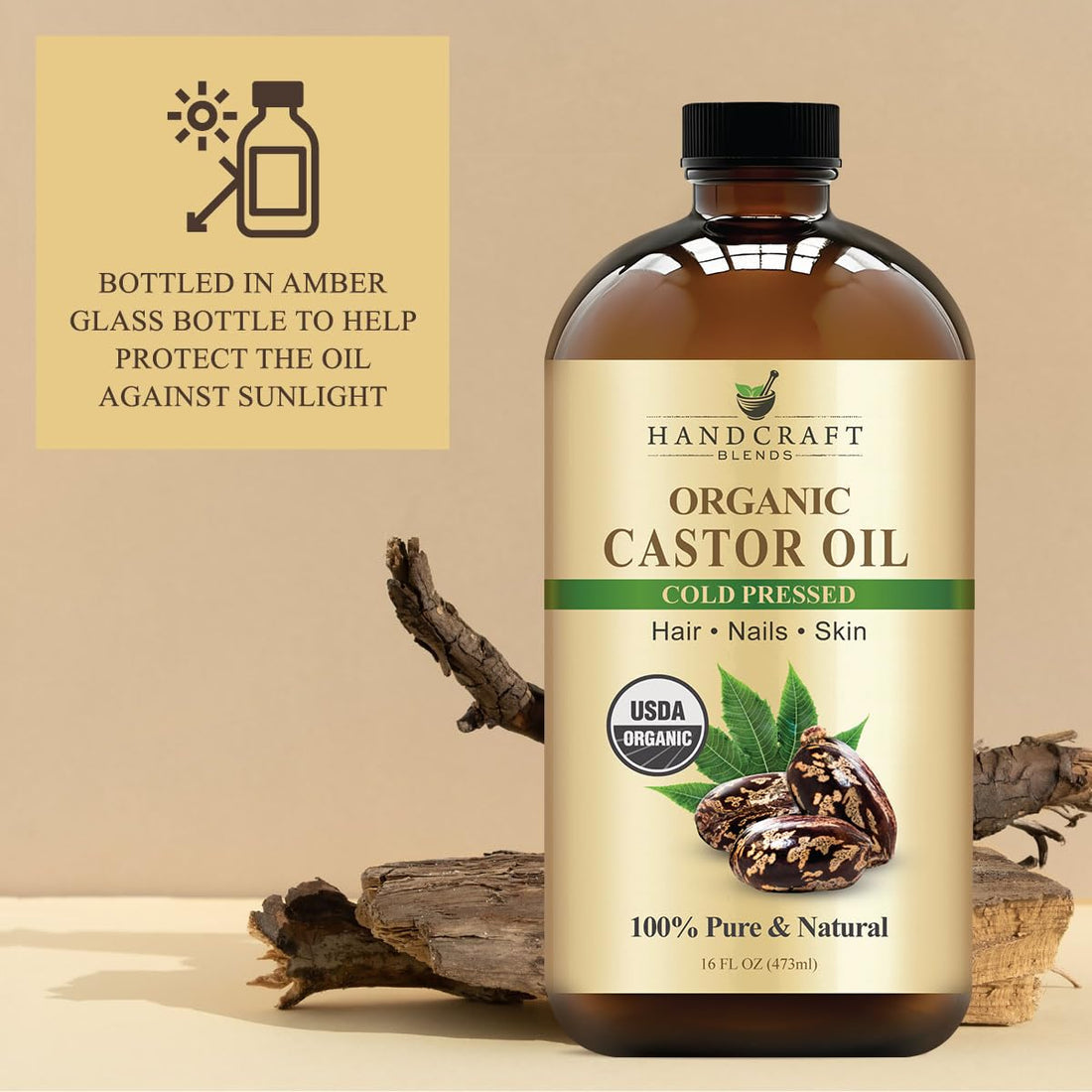 Aceite de ricino orgánico artesanal