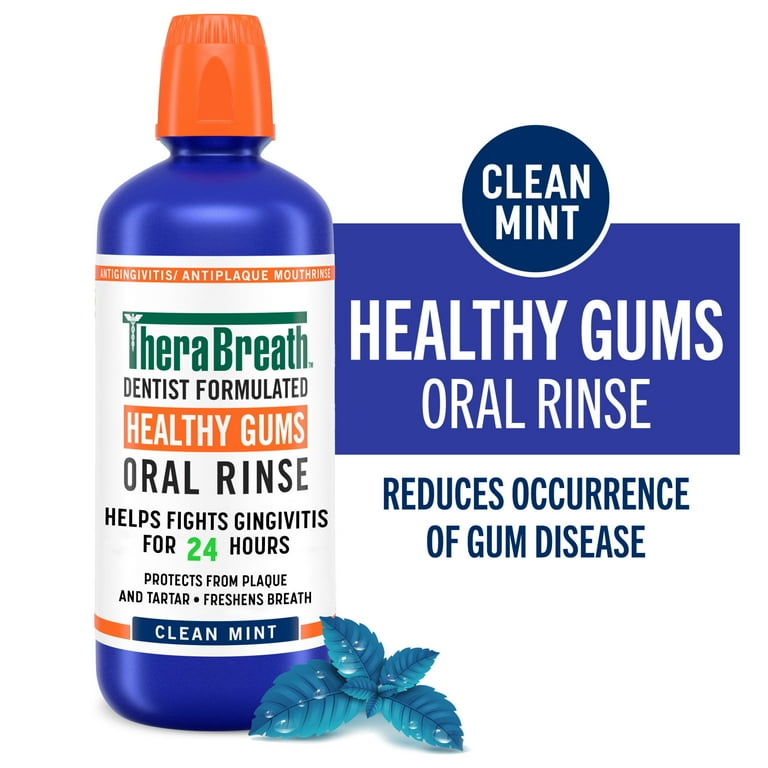 Enjuague bucal TheraBreath Menta Limpia