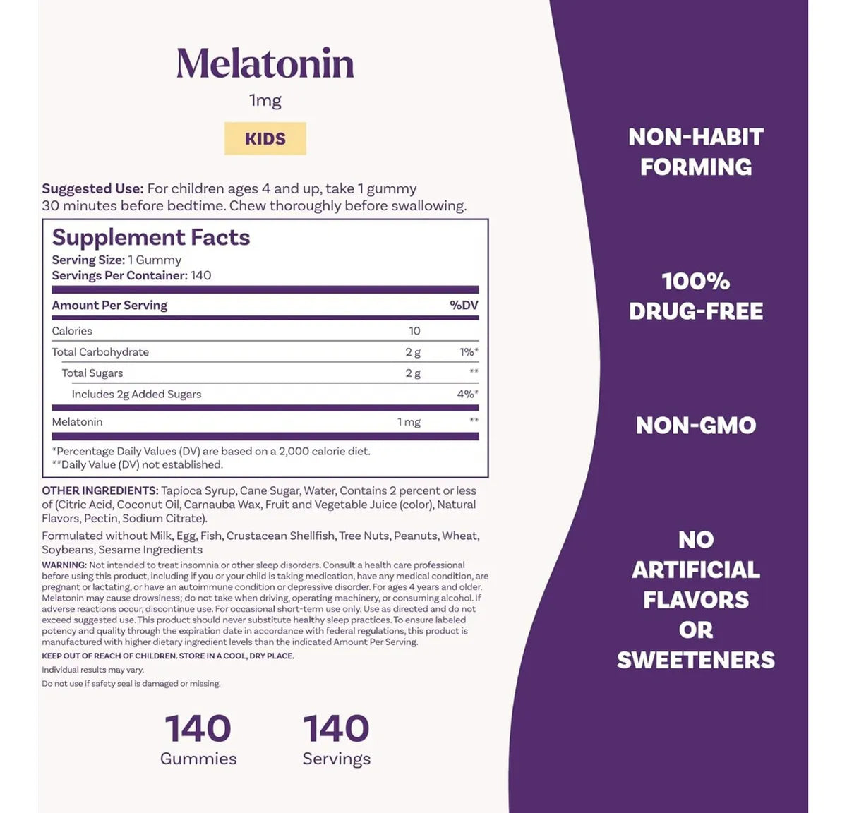 GOMITAS DE MELATONINA PARA NIÑOS, 1 MG