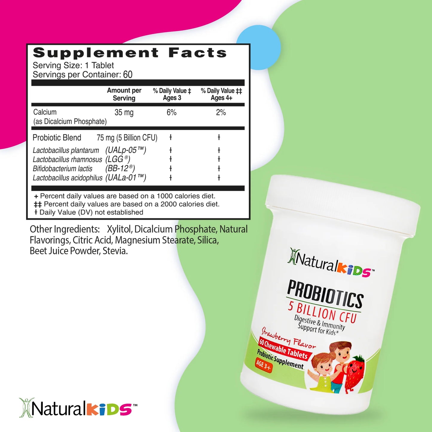 NaturalKids® PROBIOTICS™ Tabletas masticables