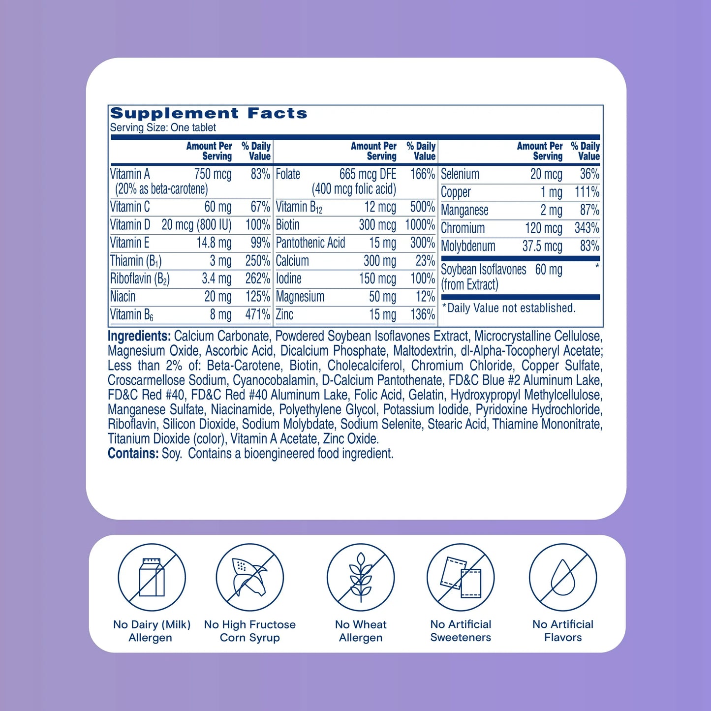 One A Day Women's Comprimidos Multivitamínicos de Fórmula para la Menopausia 50