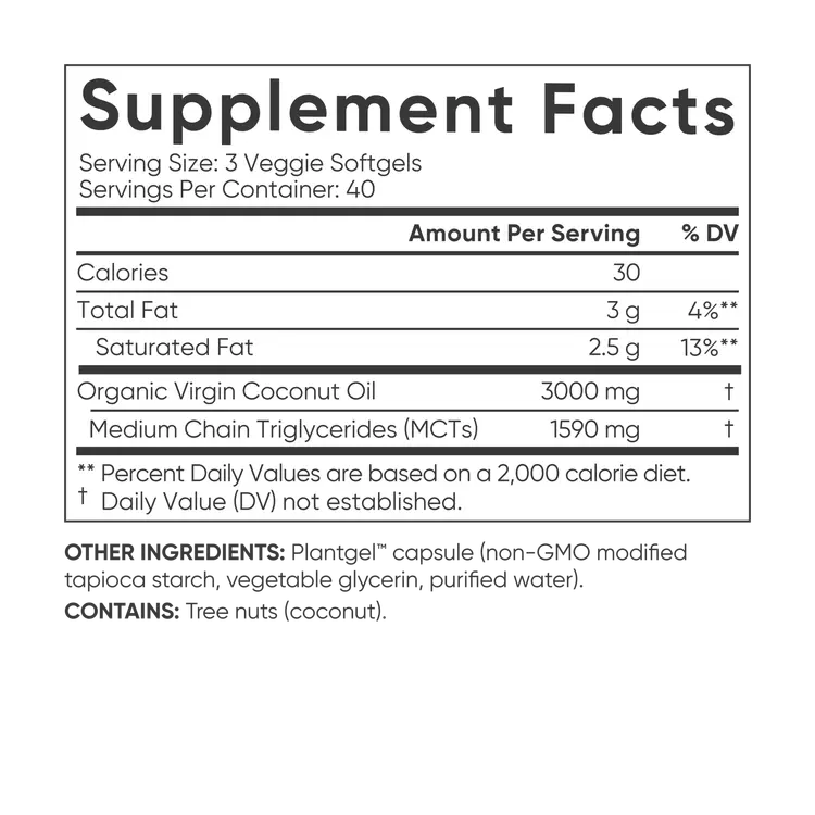 Aceite de coco virgen orgánico 1000 mg